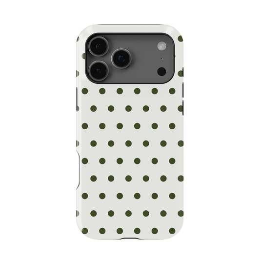Olive Polka Dots