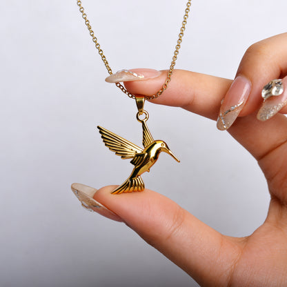 Golden Hummingbird Necklace