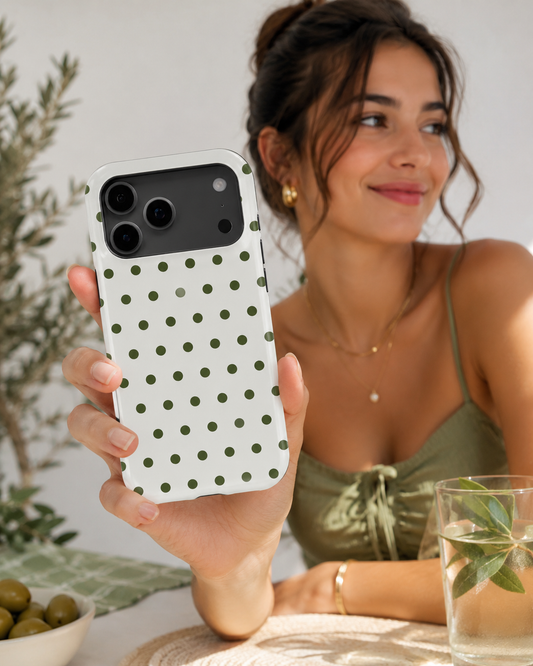 Olive Polka Dots