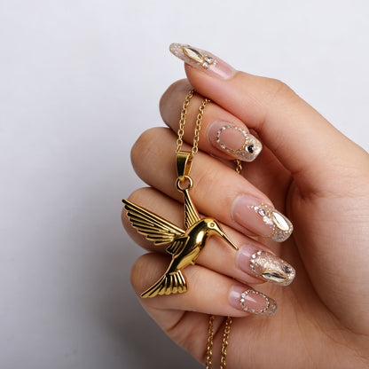 Golden Hummingbird Necklace
