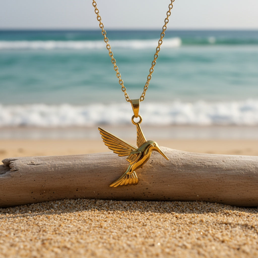 Golden Hummingbird Necklace